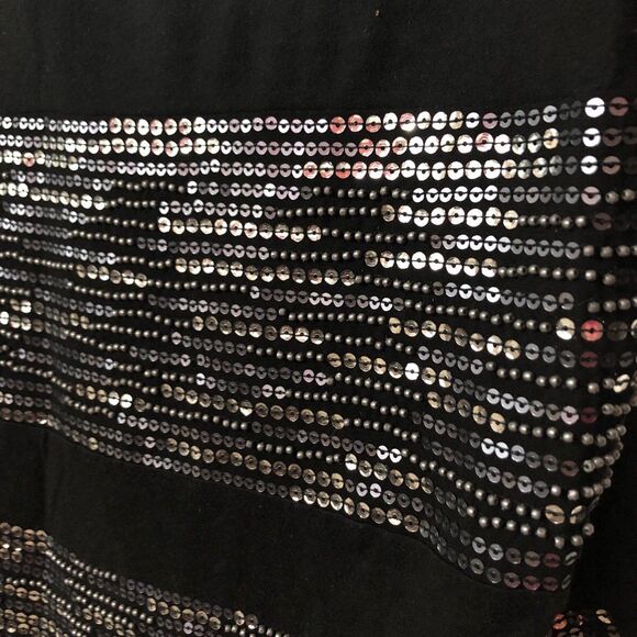 Express Sleeveless Top Size Small Black With Silver Sequins and Beads - Picture 5 of 10